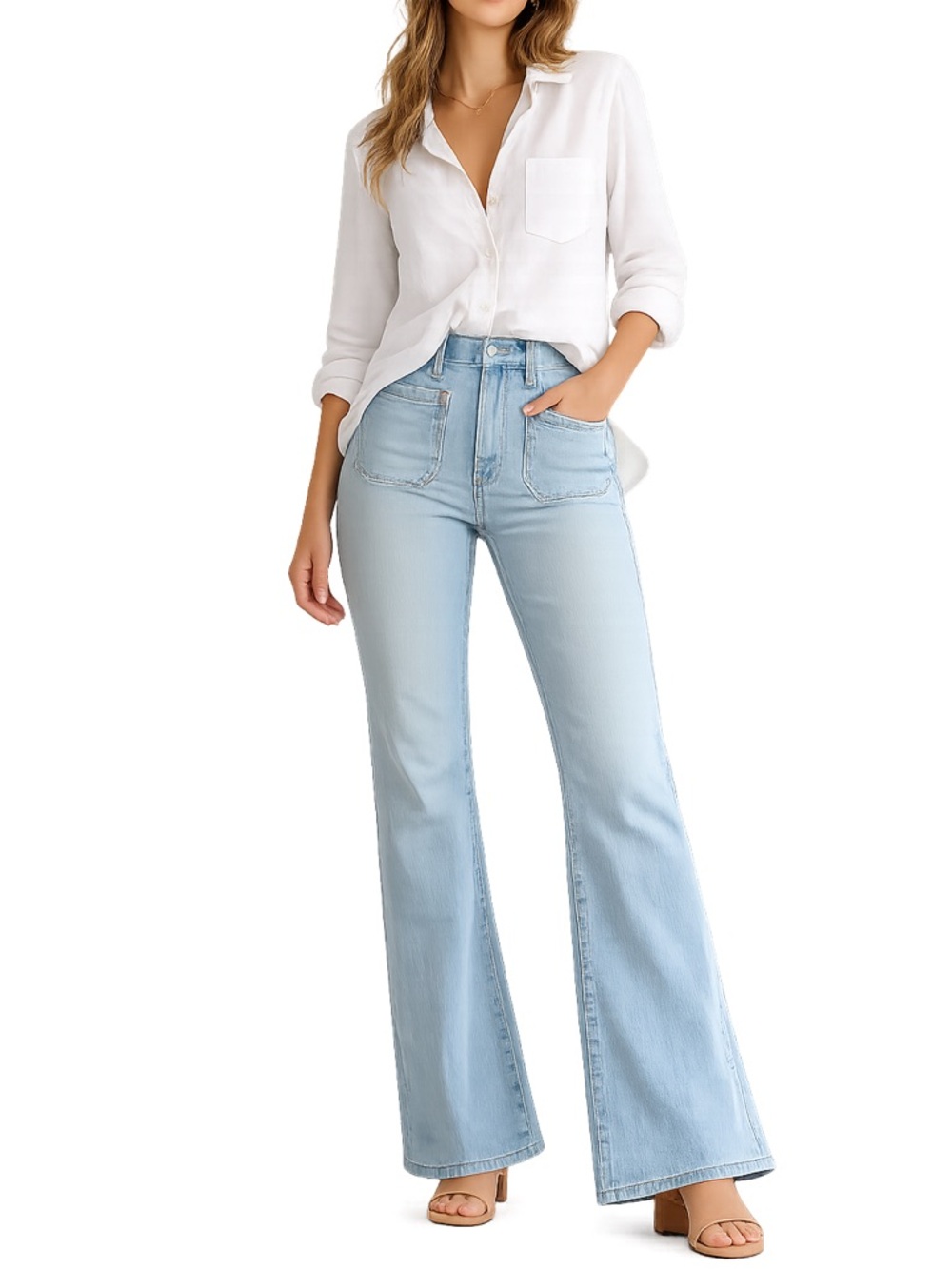 J Brand Womens Demi Patch Pocket Flare in Beach‎ Line Size 30